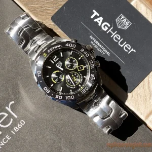 Tag Heuer Formula 1 Nero Lunetta Orologi Replica Bracciale in metallo Uomo Movimento automatico svizzero Orologio Clone 1:1