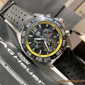 Tag Heuer Formula 1 Nero e Giallo Orologi Replica Cinturino in Gomma Uomo Movimento al Quarzo Svizzero Orologio Clone 1:1