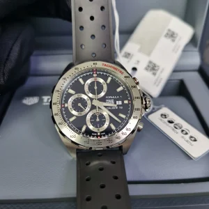 Tag Heuer Formula 1 Nero Lunetta Tachimetrica Orologi Replica Cinturino in Gomma Uomo Movimento Automatico Svizzero Orologio Clone 1:1