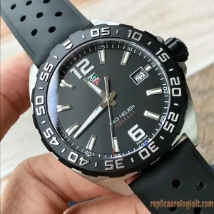Tag Heuer Formula 1 Nero Orologi Replica Cinturino in Gomma Uomo Movimento Automatico Orologio Clone 1:1