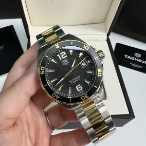 Tag Heuer Formula 1 Nero e Oro Orologi Replica Bracciale in Metallo Uomo Movimento Automatico Orologio Clone 1:1