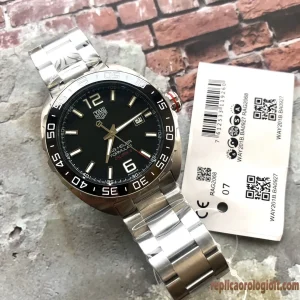 Tag Heuer Formula 1 Nero Lunetta Rossa Orologi Replica Bracciale in Metallo Uomo Movimento Automatico Svizzero Orologio Clone 1:1