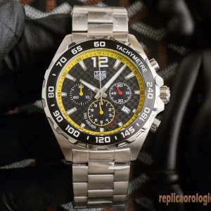 Tag Heuer Formula 1 Nero e Giallo Orologi Replica Bracciale in metallo Uomo Movimento automatico svizzero Orologio Clone 1:1