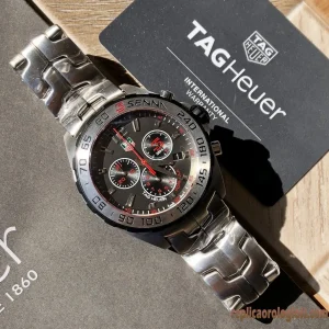 Tag Heuer Formula 1 Black Lunetta Senna Orologi Replica Bracciale in metallo Uomo Movimento automatico svizzero Orologio Clone 1:1