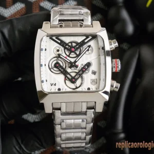 Tag Heuer Monaco Argento Orologi Replica Bracciale in metallo Uomo Movimento automatico svizzero Orologio Clone 1:1
