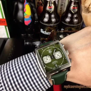 Tag Heuer Monaco Verde Orologi Replica Bracciale in metallo Uomo Movimento automatico svizzero Orologio Clone 1:1