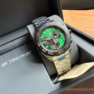 Tag Heuer Formula 1 Verde Orologi Replica Bracciale in metallo Uomo Movimento automatico svizzero Orologio Clone 1:1