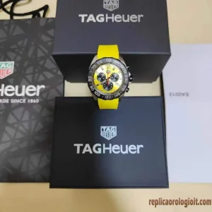 Tag Heuer Formula 1 Giallo Orologi Replica Cinturino in Gomma Uomo Movimento Automatico Svizzero Orologio Clone 1:1